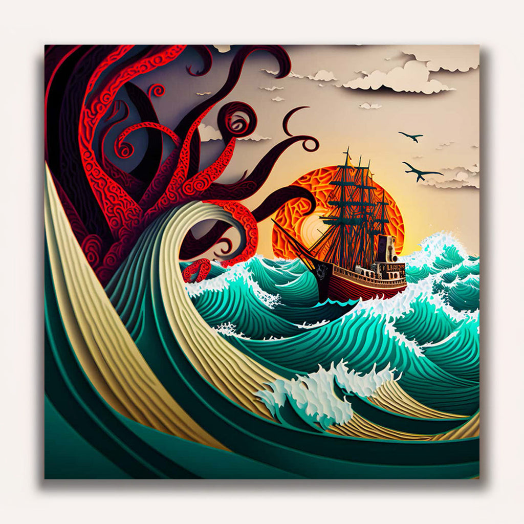 Paint by Numbers - Rough sea Paperart