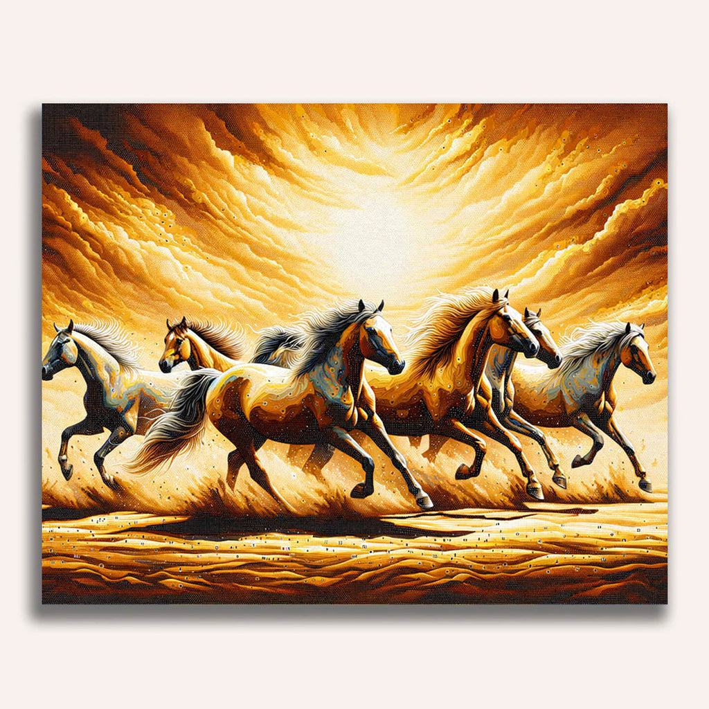 Paint by Numbers - Sand galloping horses