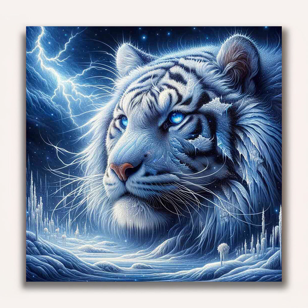 Paint by Numbers - Beautiful snow tiger
