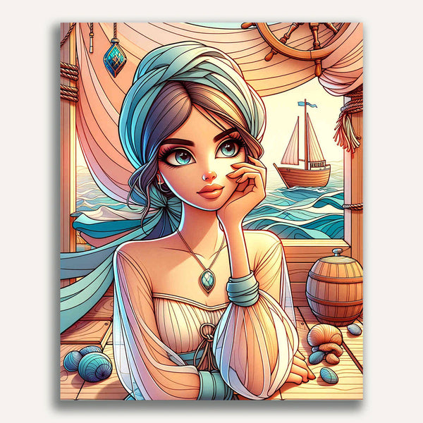 Paint by Numbers - Sensual woman, cartoon