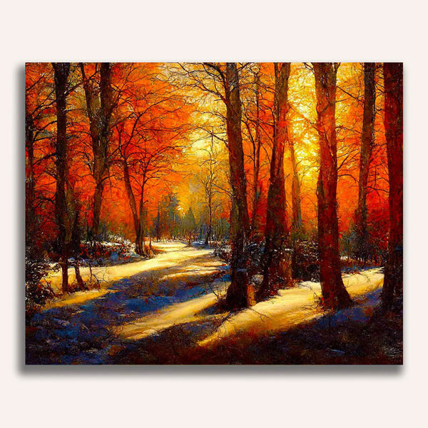 Paint by Numbers - Shadow play in autumn forest