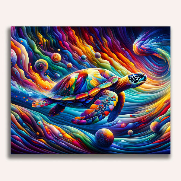 Paint by Numbers - Turtle, colorful and abstract