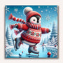 Paint by Numbers - Ice skate penguin, Christmas