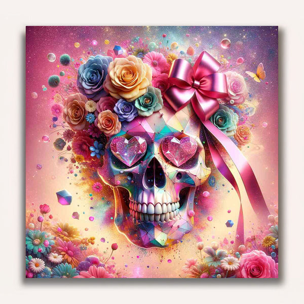 Paint by Numbers - Skull with bow