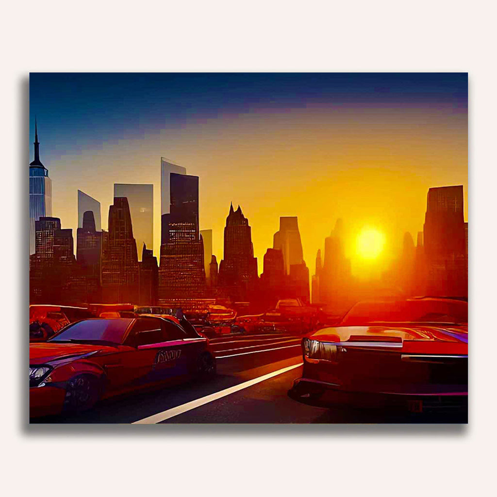 Paint by Numbers - Skyline at sunset