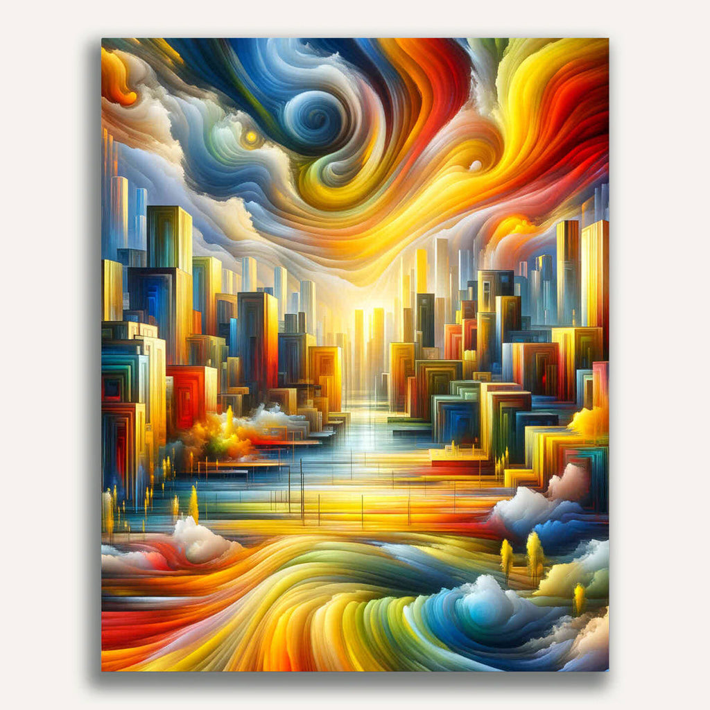 Paint by Numbers - Slate Abstract City