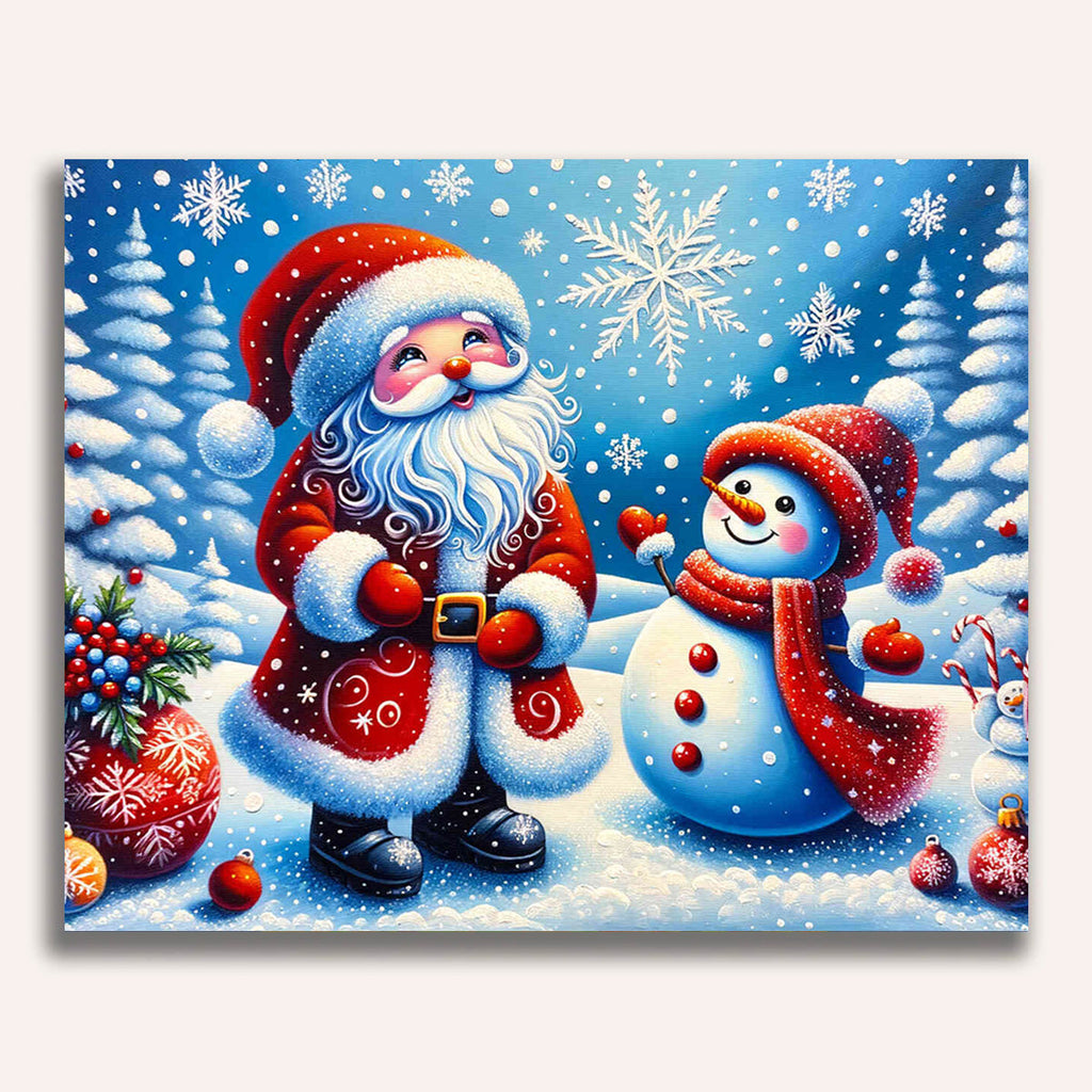 Paint by Numbers - Snowman and Santa Claus