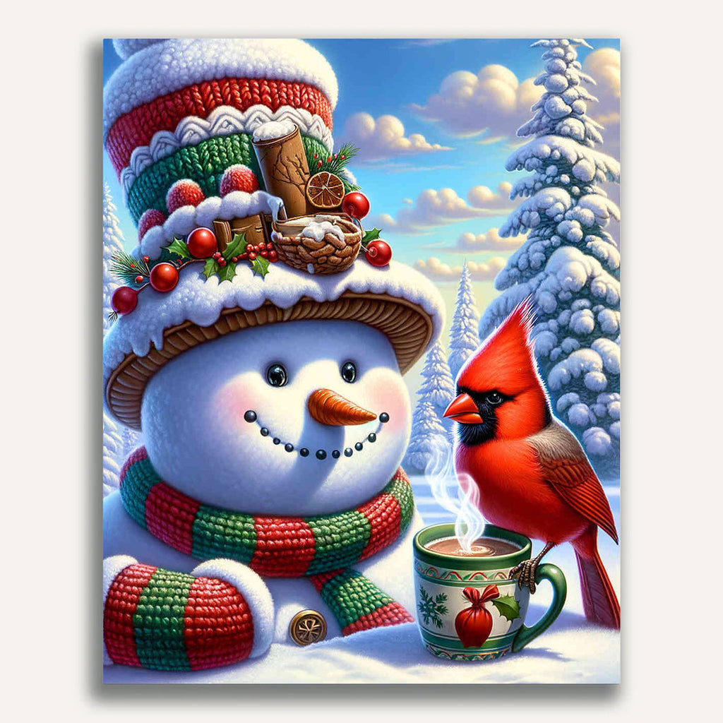 Paint by Numbers - Snowman with Cocoa