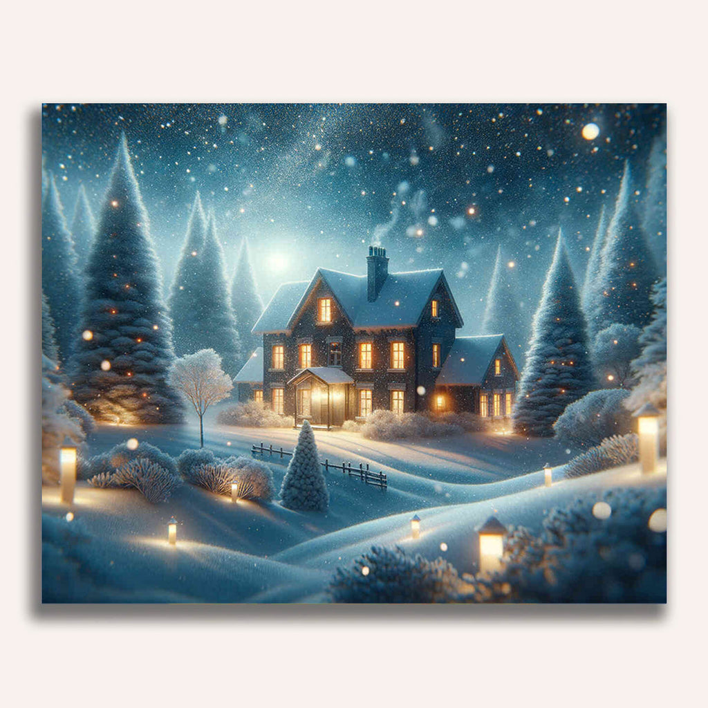 Paint by Numbers - Snowy Christmas House