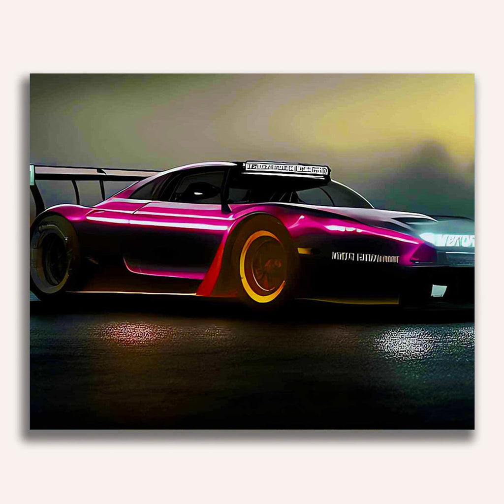 Paint by Numbers - Sports car in the race