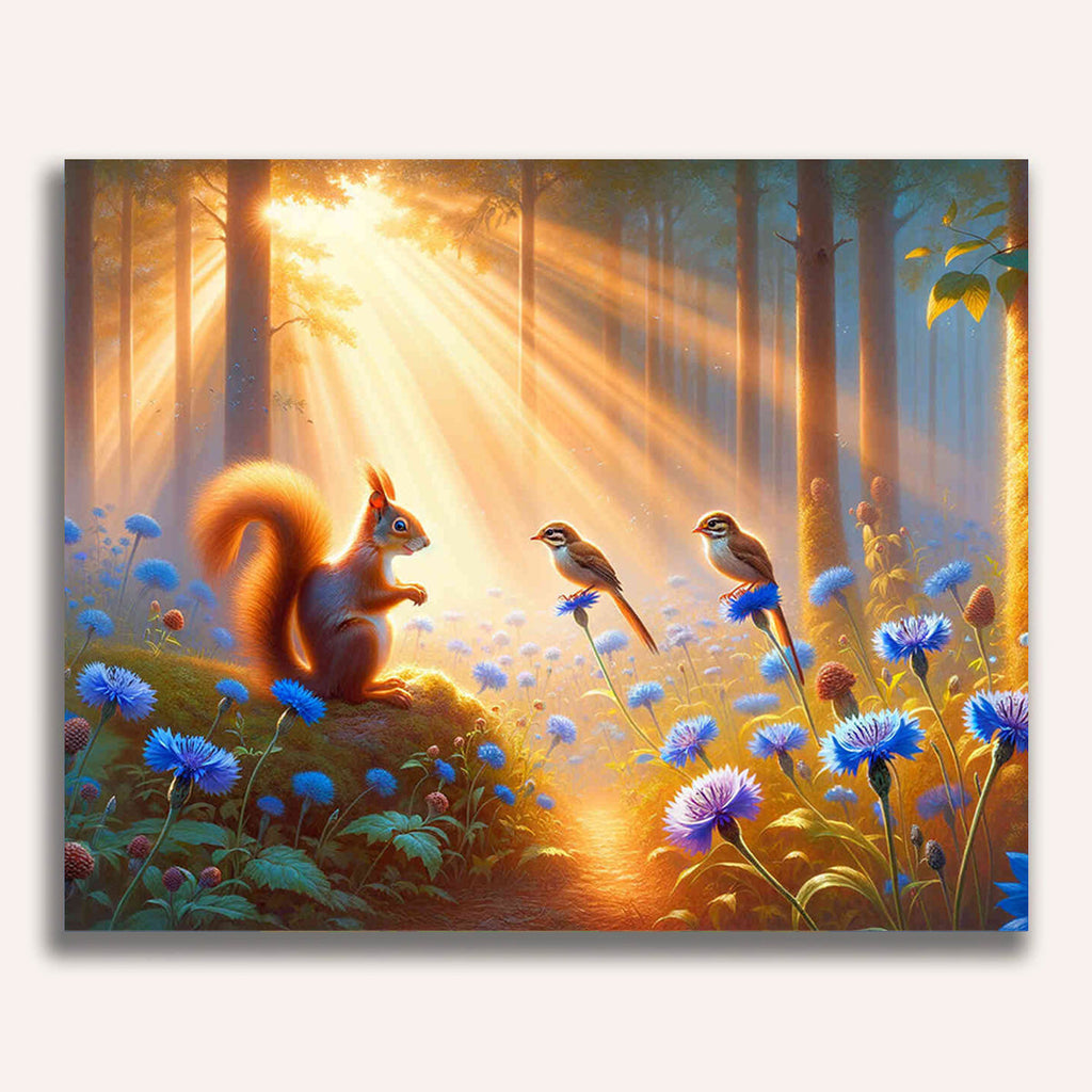 Paint by Numbers - Squirrel and bird