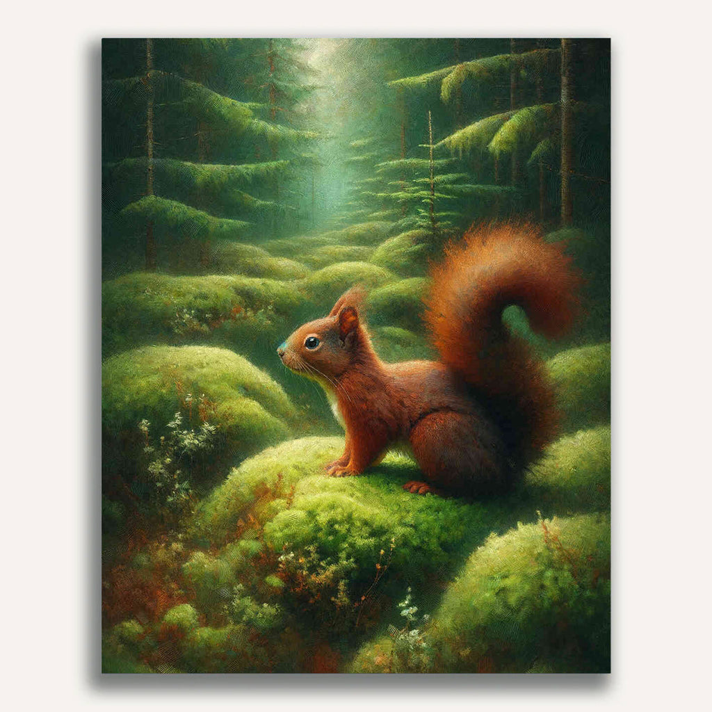 Paint by Numbers - Squirrel on moss