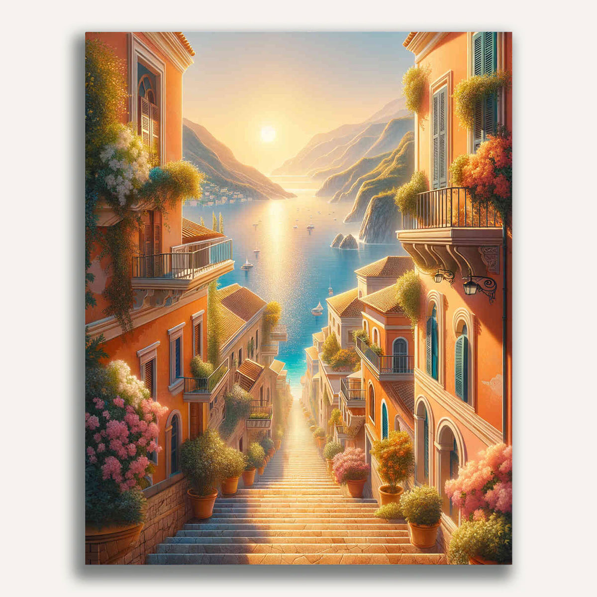 Paint by Numbers - Stairway street by the sea