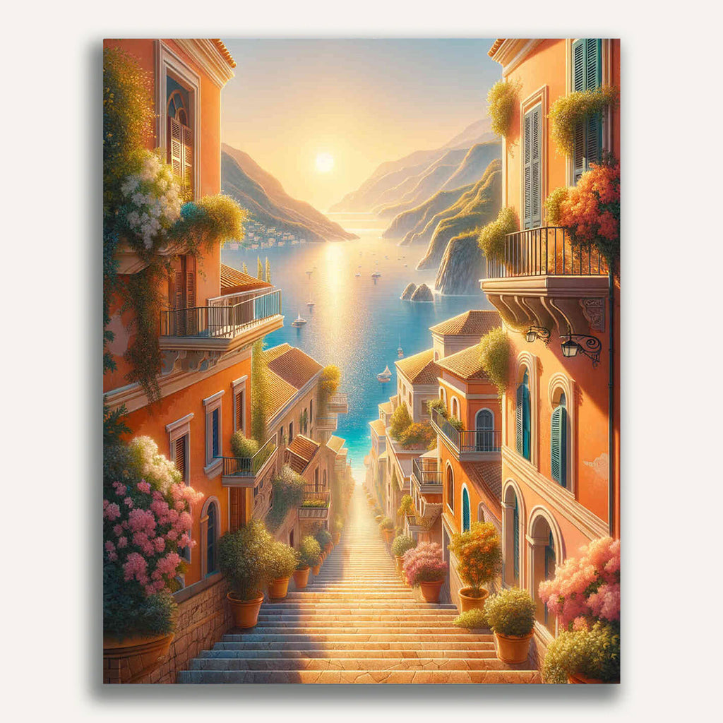 Paint by Numbers - Stairway street by the sea