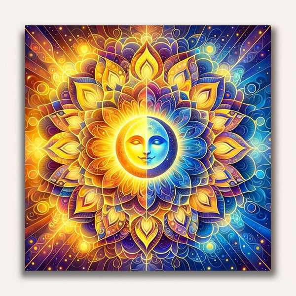 Paint by Numbers - Sun and Moon Mandala