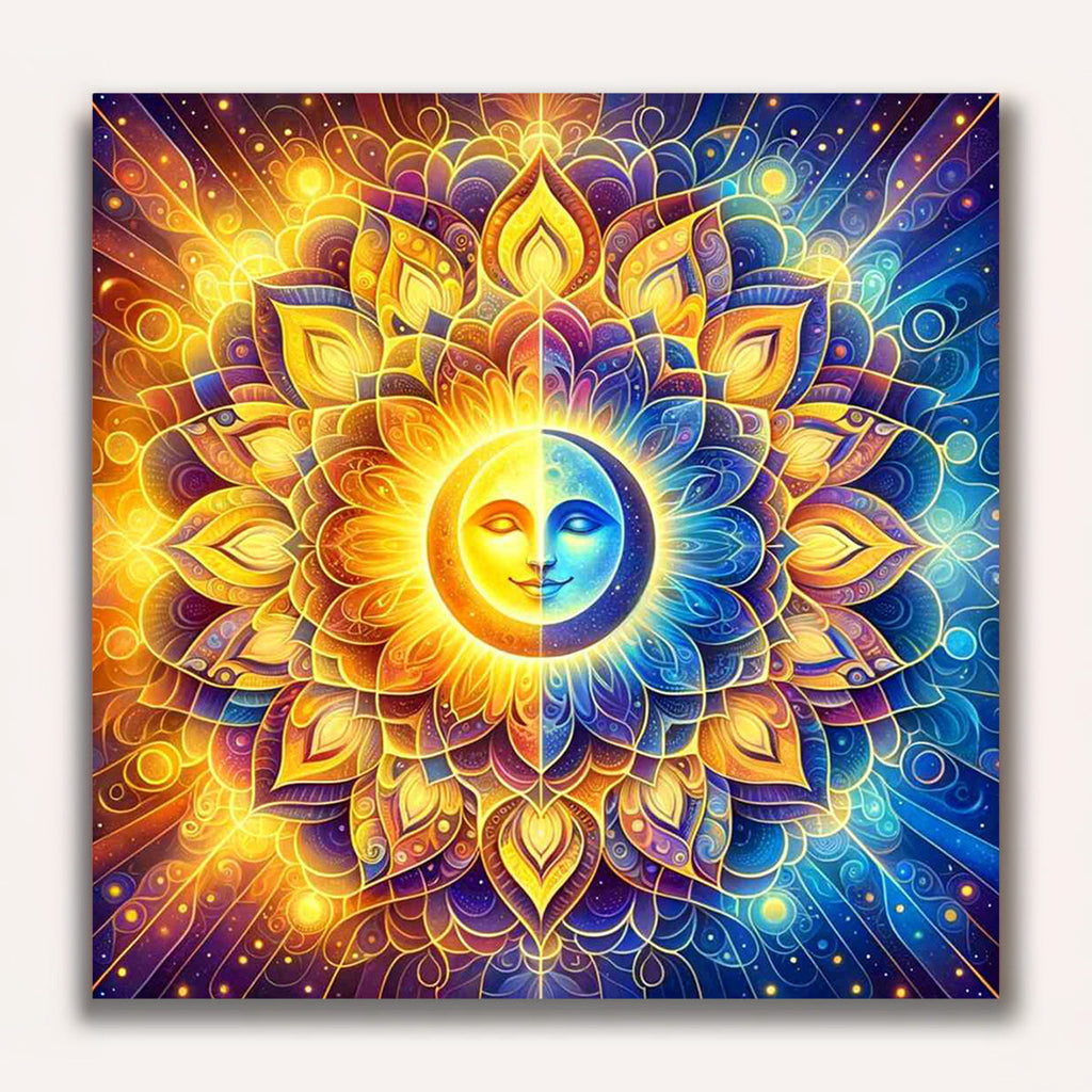 Paint by Numbers - Sun and Moon Mandala