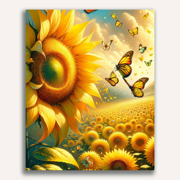 Paint by Numbers - Sunflower Butterfly