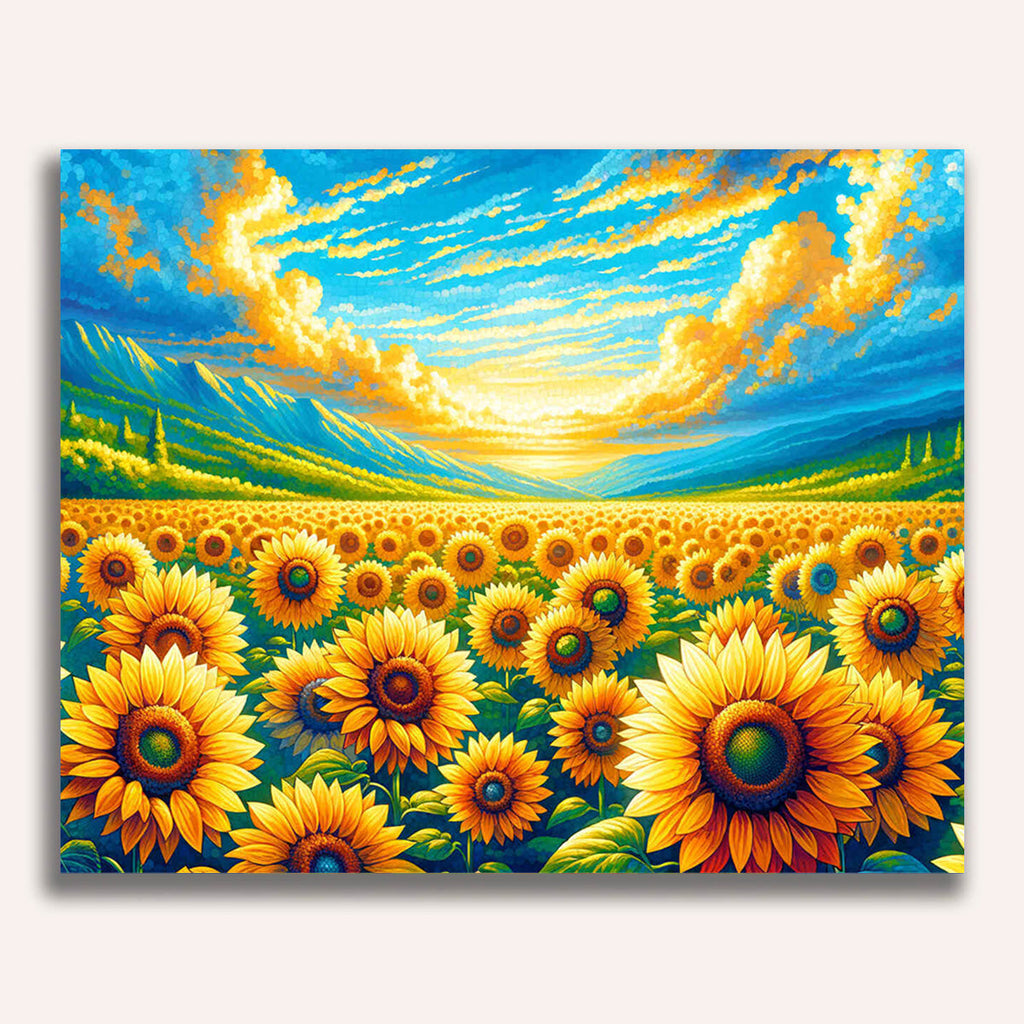 Paint by Numbers - Sunflower field