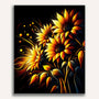 Paint by Numbers - Sunflowers on black