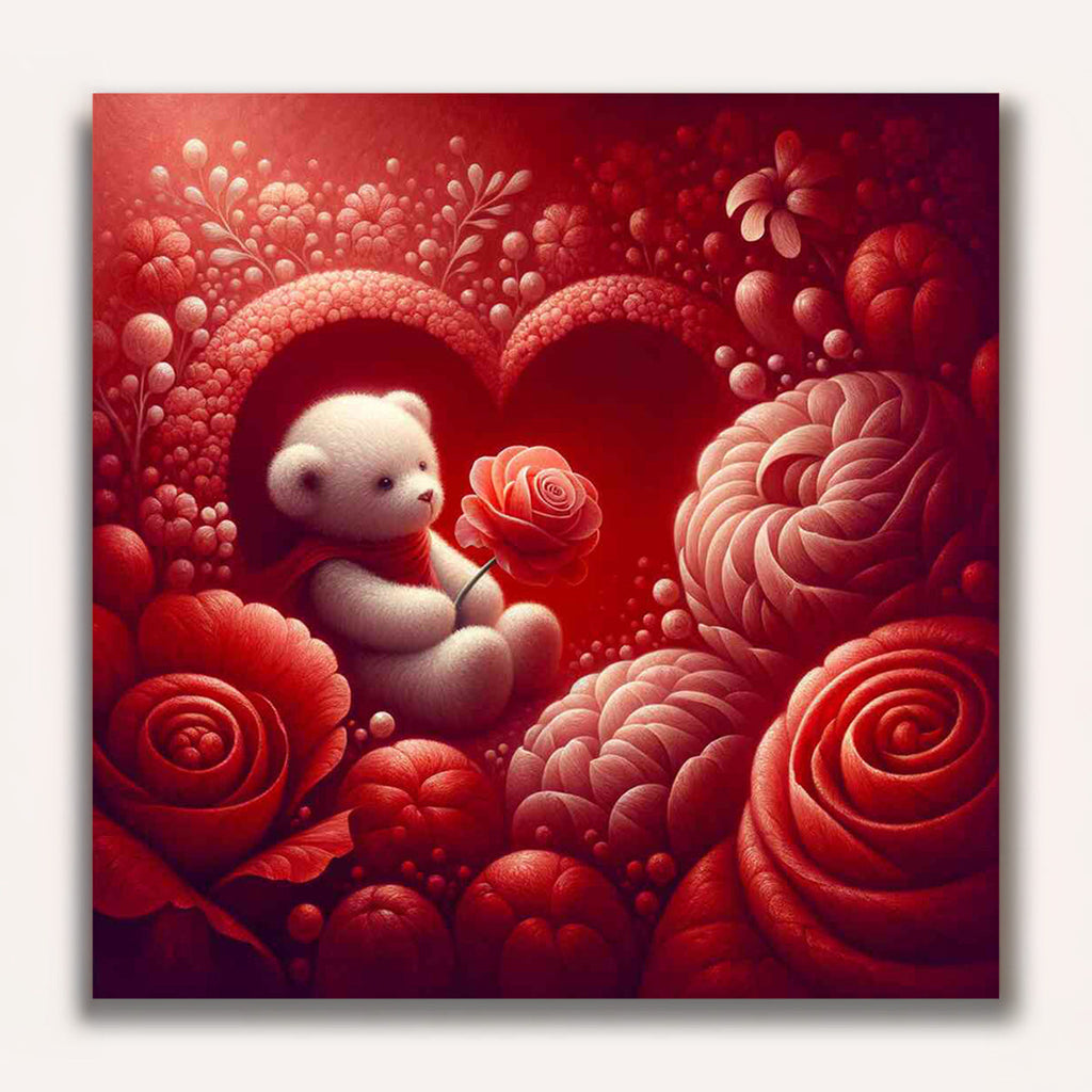 Paint by Numbers - Teddy Rose and Heart