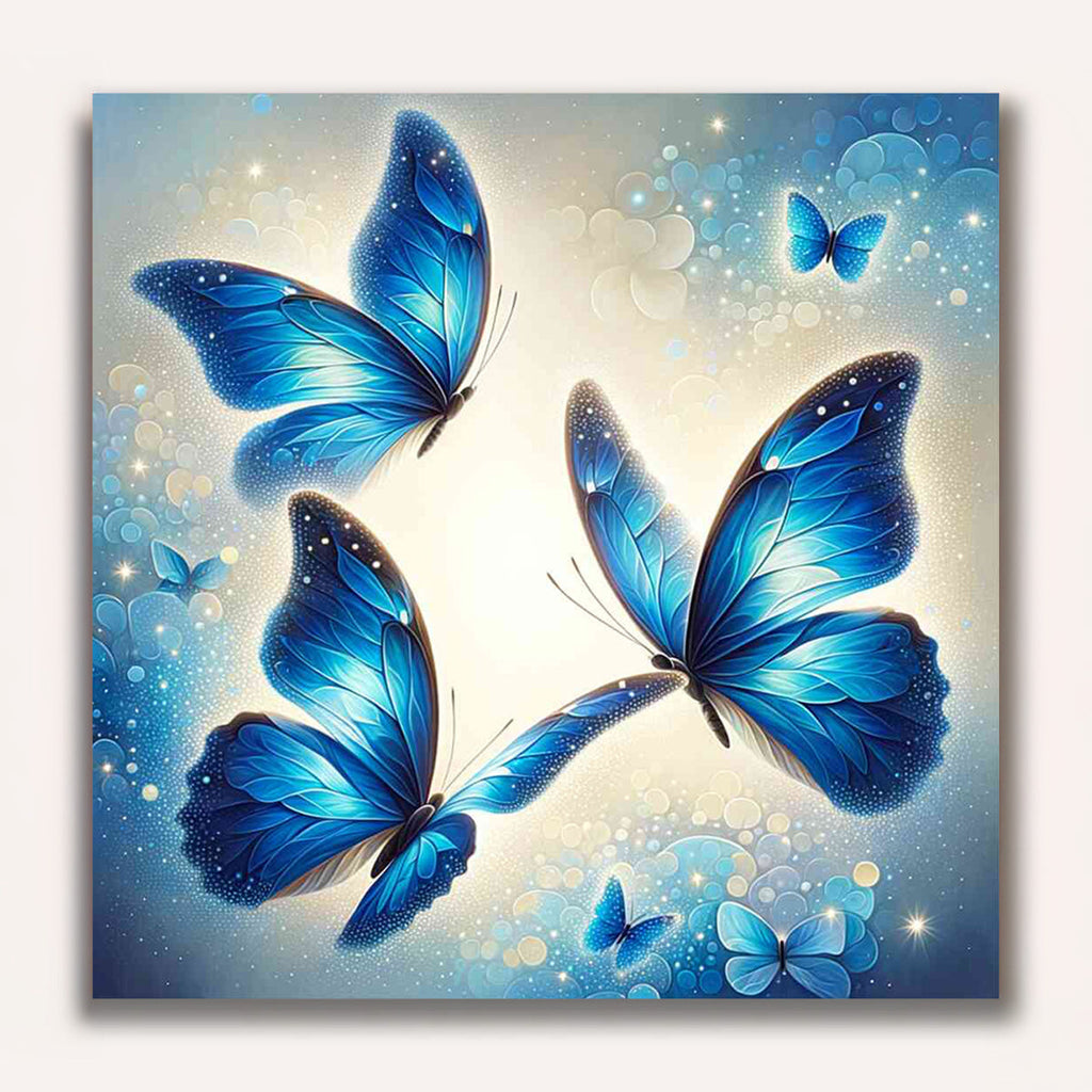 Paint by Numbers - Three Blue Butterflies