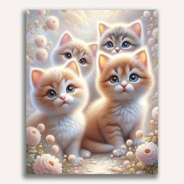 Paint by Numbers - Three kittens look out
