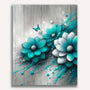 Paint by Numbers - Three turquoise flowers