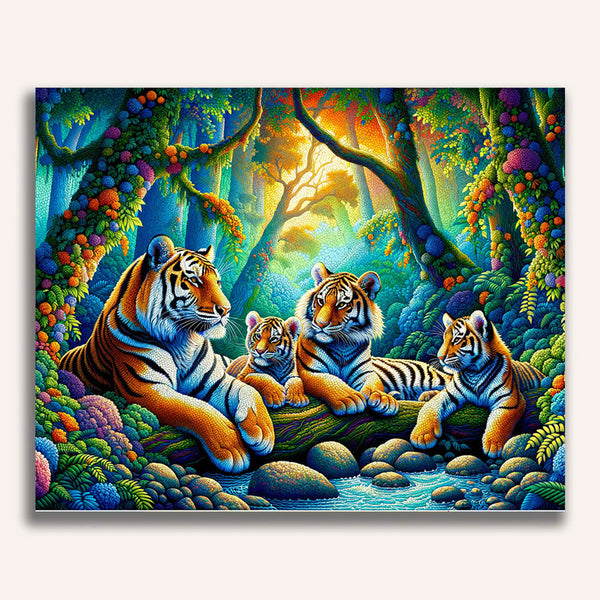 Paint by Numbers - Tiger Family