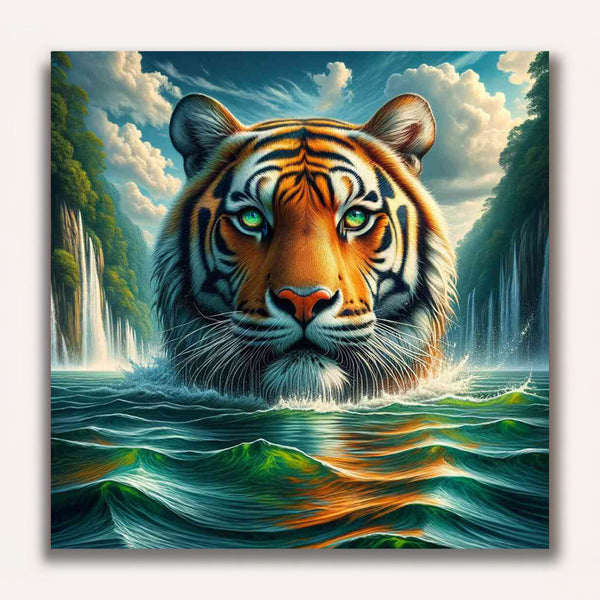 Paint by Numbers - Tiger in the river