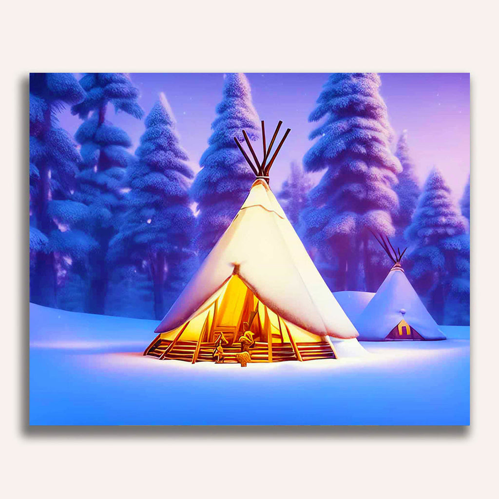 Paint by Numbers - Tepee in the snow