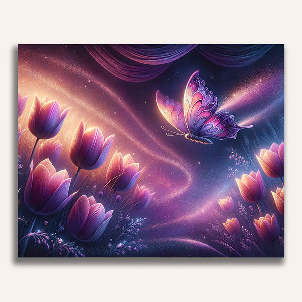 Paint by Numbers - Tulips and butterfly