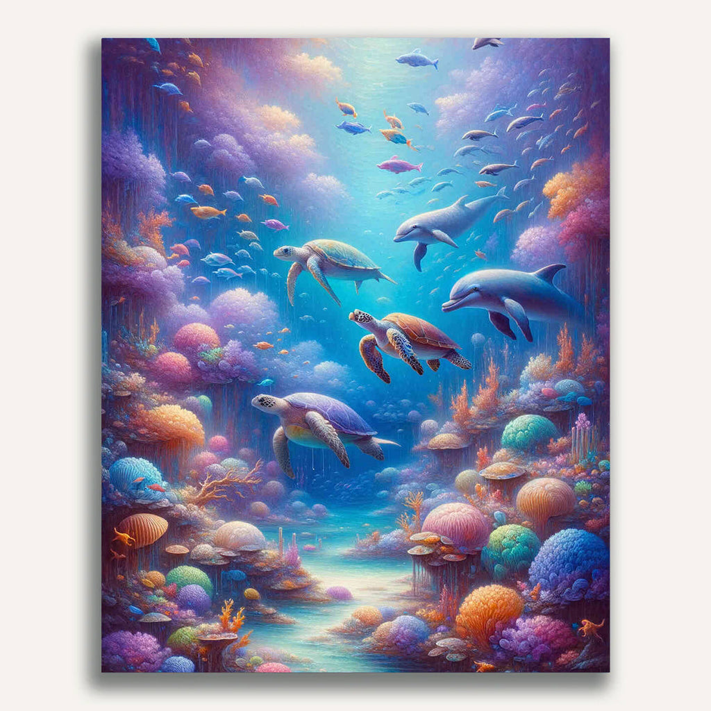 Paint by Numbers - Turtle Family Dolphins