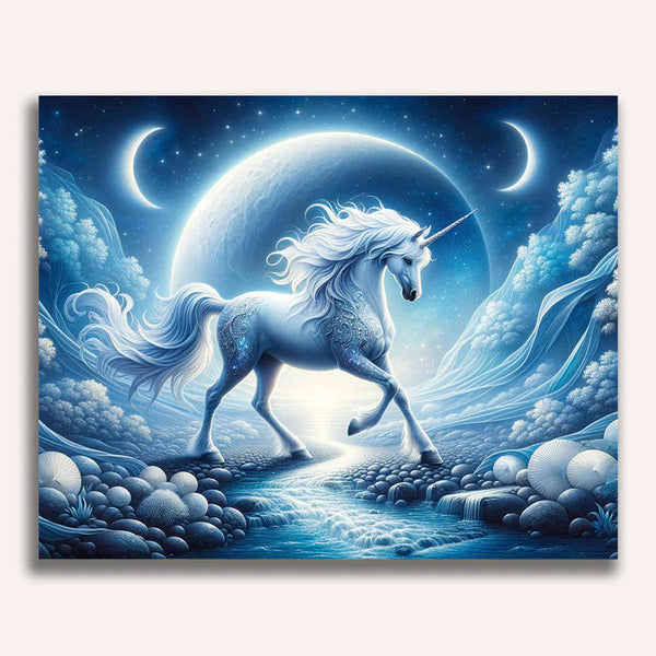 Paint by Numbers - Unicorn in the moon