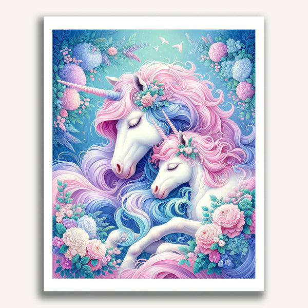 Paint by Numbers - Unicorn, mother and daughter