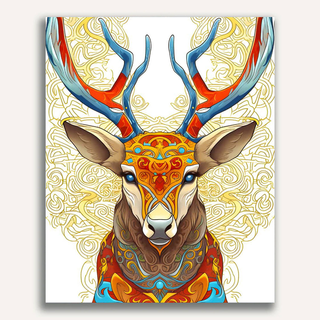 Paint by Numbers - Vector deer