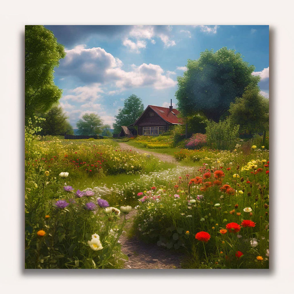 Paint by Numbers - Village idyll in the meadow