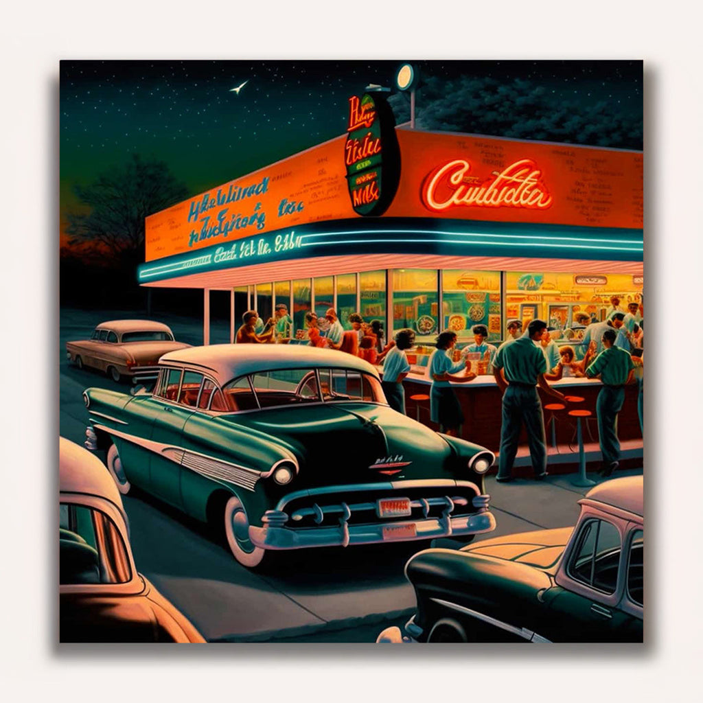 Paint by Numbers - Vintage gas station and chrome jewel