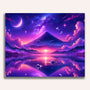 Paint by Numbers - Volcano, purple sky