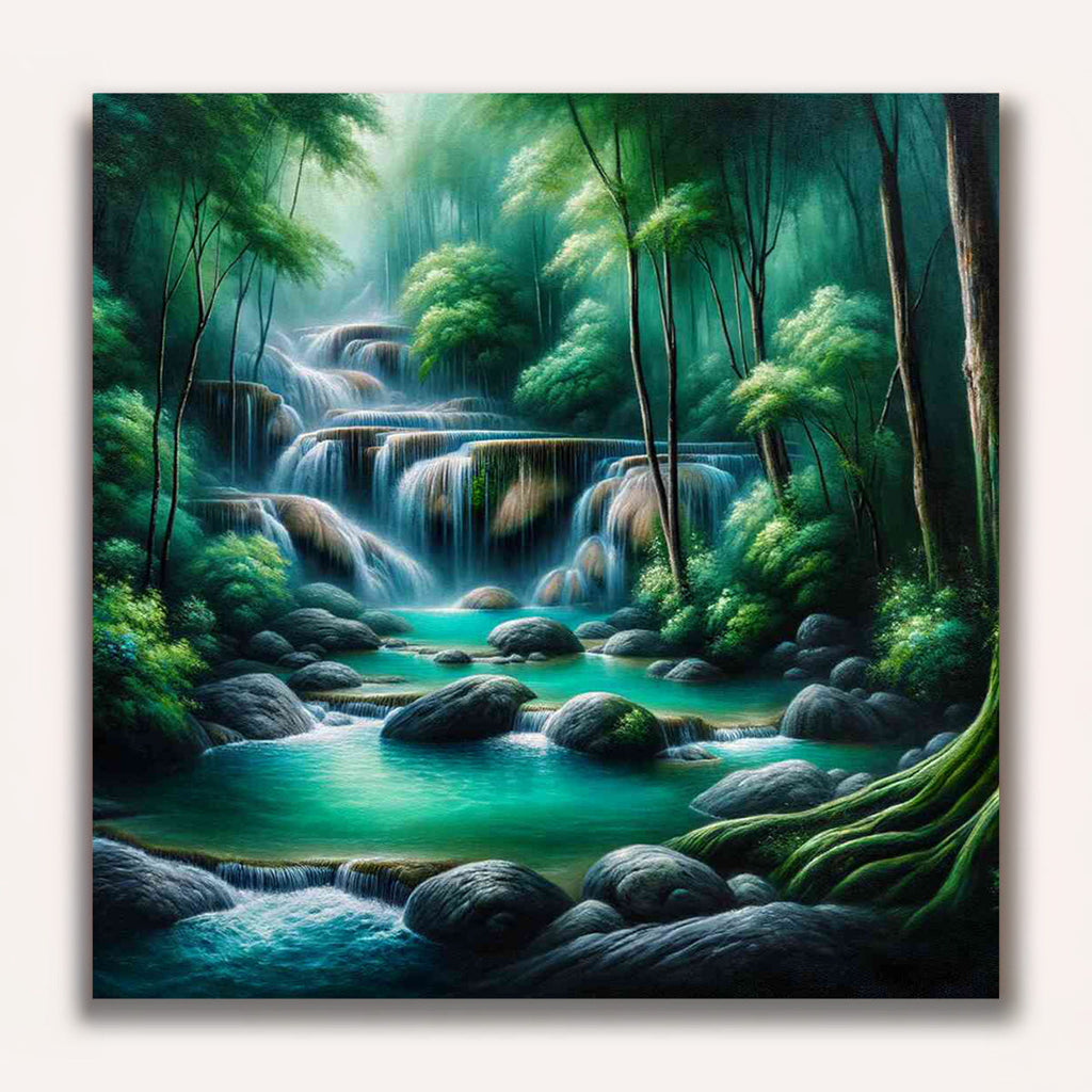 Paint by Numbers - Waterfall with Stones