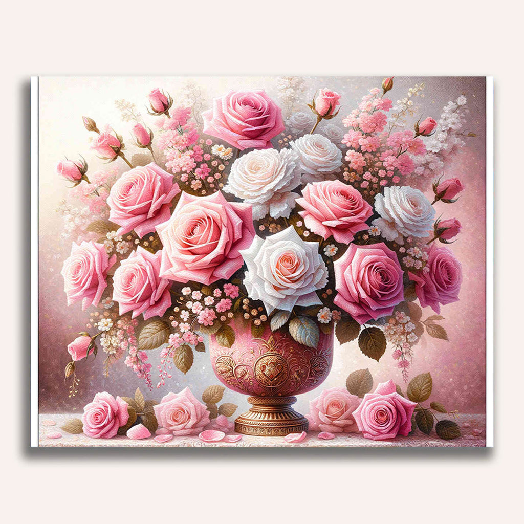 Paint by Numbers - White and pink bouquet of flowers