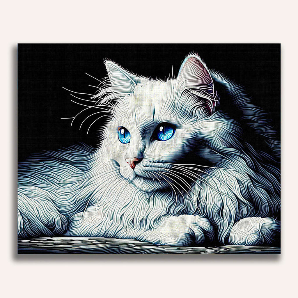 Paint by Numbers - White Cat
