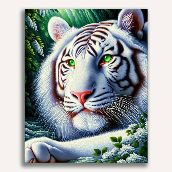 Paint by Numbers - White Tiger Grune Eyes