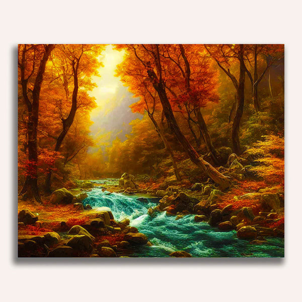 Paint by Numbers - Wild river in autumn