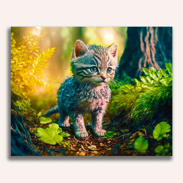Paint by Numbers - Wild kitten, forest