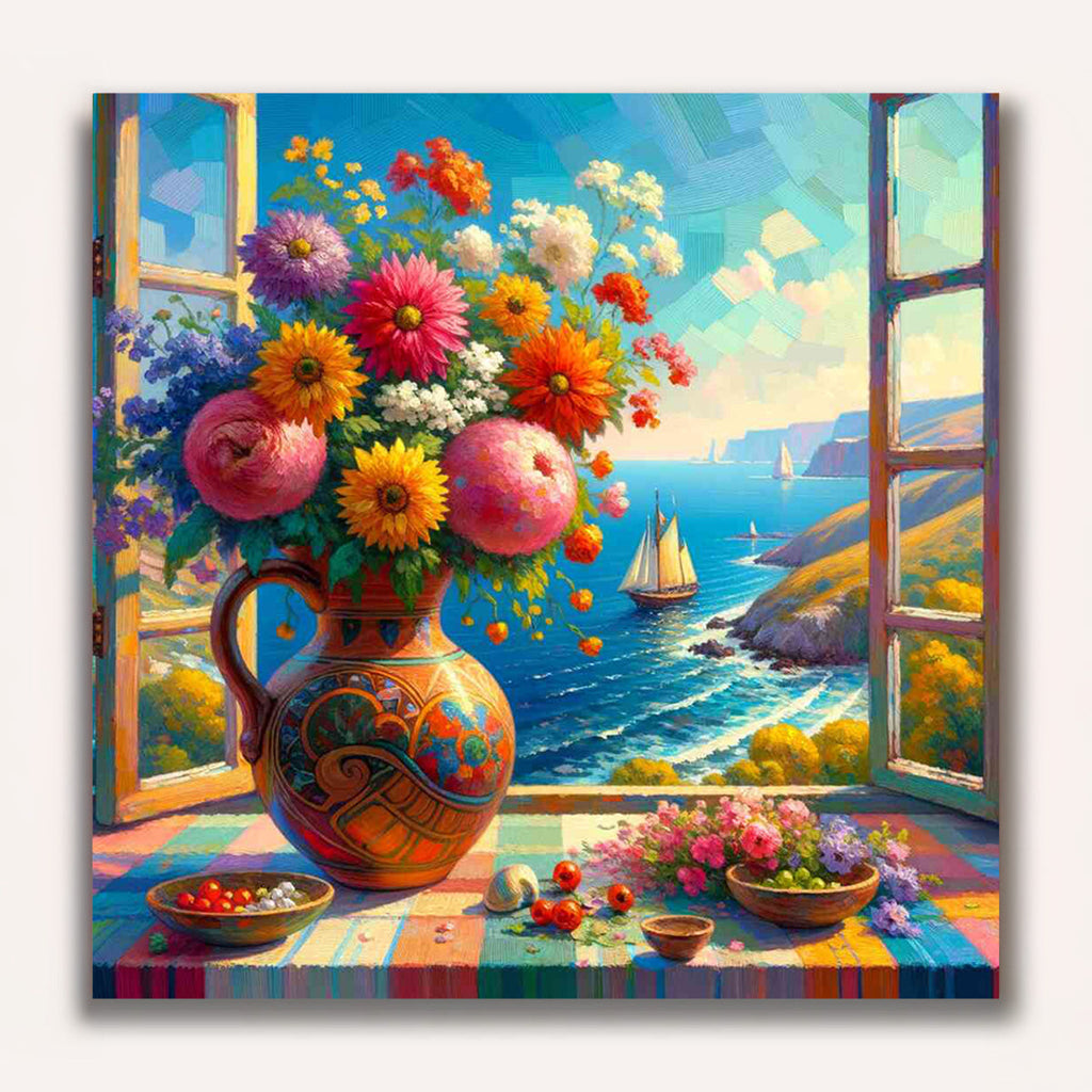 Paint by Numbers - Window view of the Mediterranean