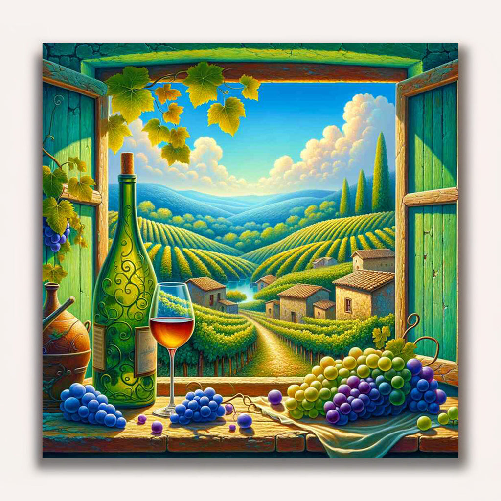 Paint by Numbers - Window View of Vineyard