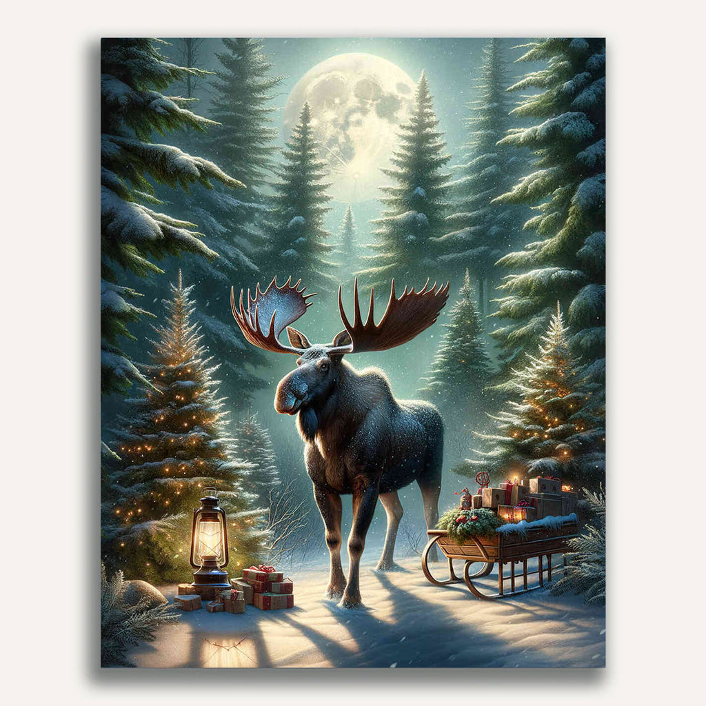Paint by Numbers - Winter moose
