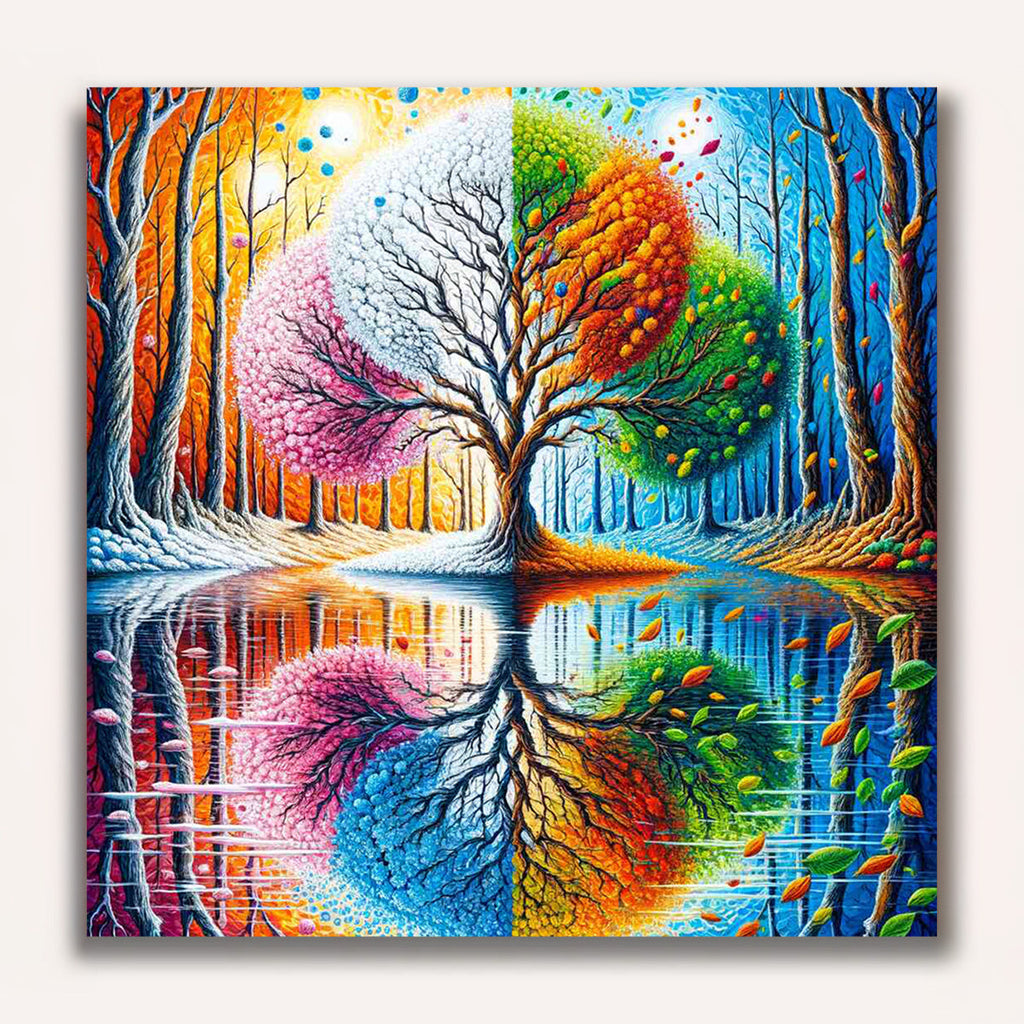 Paint by Numbers - Winter, summer, spring and autumn