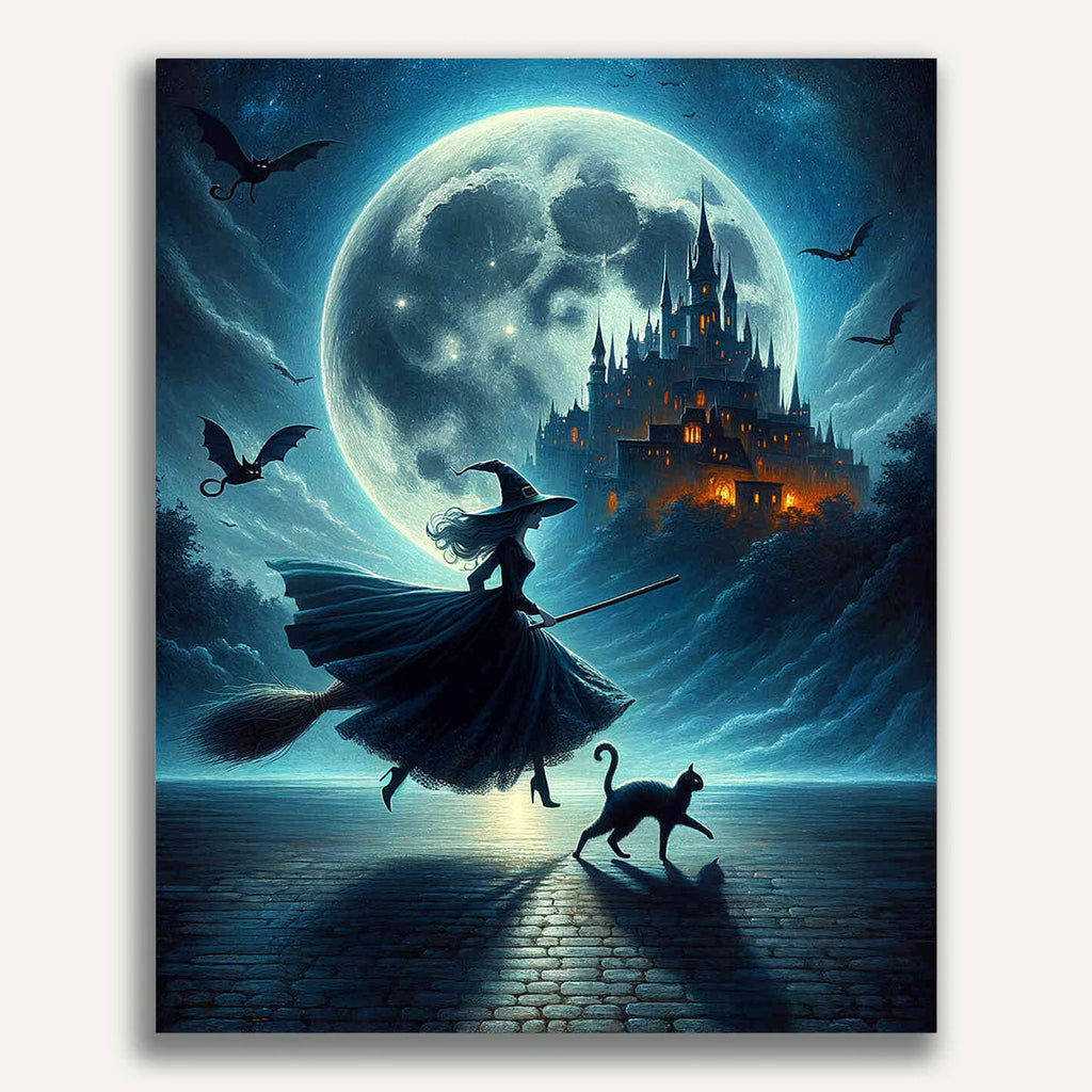 Paint by Numbers - Witch on broom