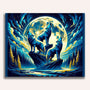 Paint by Numbers - Wolves howl full moon